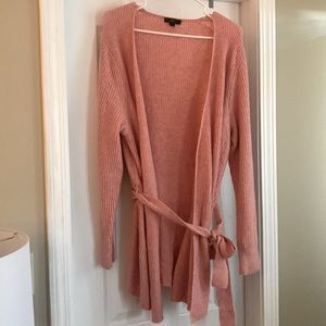 Jcrew, Salmon pink, size L, wool wrap sweater.
